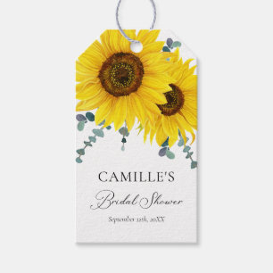 Etiquetas Para Regalos Sunflower Bridal Shower Gracias por Favor Tags