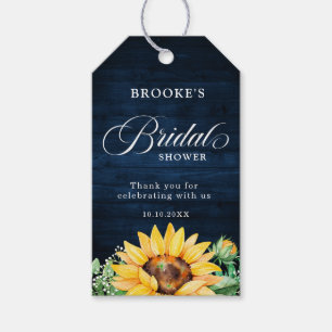 Etiquetas Para Regalos Sunflowers: La ducha de la novia azul de la marina
