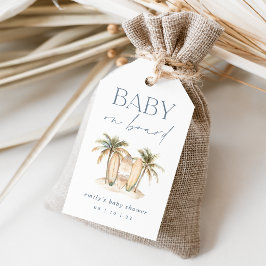 Etiquetas Para Regalos Surf costero "Bebé a bordo" Favor de Baby Shower