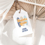 Etiquetas Para Regalos Surfboard gracias amigo Beach Birthday Favor Tags<br><div class="desc">¡Gracias tío! sube a la playa con etiquetas de cumpleaños en azul marino,  azul claro y naranja.</div>