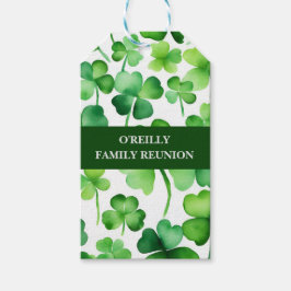 Etiquetas Para Regalos Surname Watercolor Shamrock