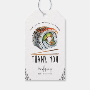 Etiquetas Para Regalos Sushi Cumpleaños adulto personalizado