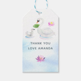 Etiquetas Para Regalos Swan Watercolor Baby Shower
