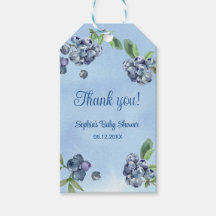 Sweet Blueberry Watercolor Baby Shower Gracias