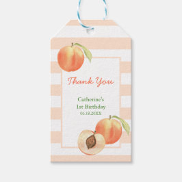 Etiquetas Para Regalos Sweet Little Peach Stripes Girl Birthday
