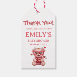 Etiquetas Para Regalos Sweet Pink Teddy Bear Baby Shower 