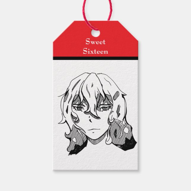 Etiquetas Para Regalos Sweet Sixteen Lineart (Anverso)