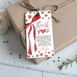 Etiquetas Para Regalos Sweetheart Red Bow Favor Tags