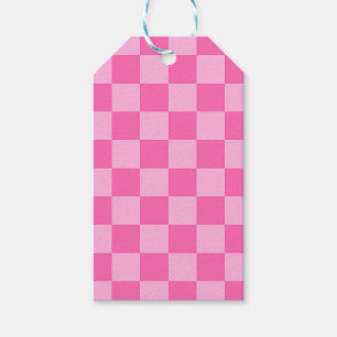 Etiquetas Para Regalos Tablero de cheques rosa caliente