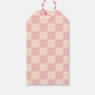 Etiquetas Para Regalos Tablero de verificación rosa y crema