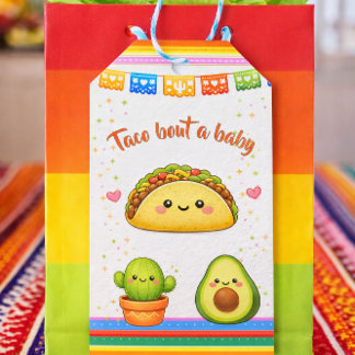 Etiquetas Para Regalos Taco sobre un Baby Shower