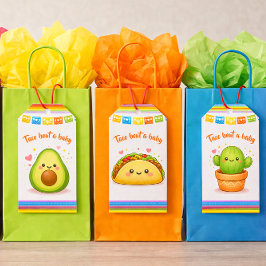 Etiquetas Para Regalos Taco sobre un Baby Shower