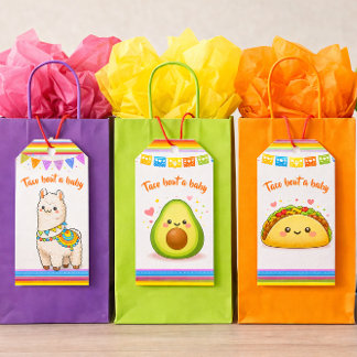 Etiquetas Para Regalos Taco sobre un Baby Shower Aguacate
