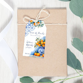 Etiquetas Para Regalos Talavera azul ornamentación cítrico ducha de novia