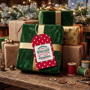 Etiquetas Para Regalos Taller de Santa Entrega Especial Navidad Punteada