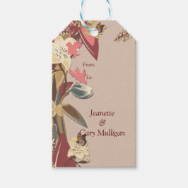 Etiquetas Para Regalos Tan-Marsala Wine & twit of Pink Gift Tag