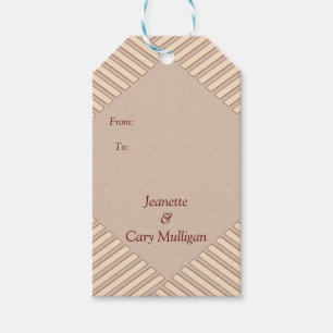 Etiquetas Para Regalos Tan-Marsala Wine & twit of Pink Gift Tag
