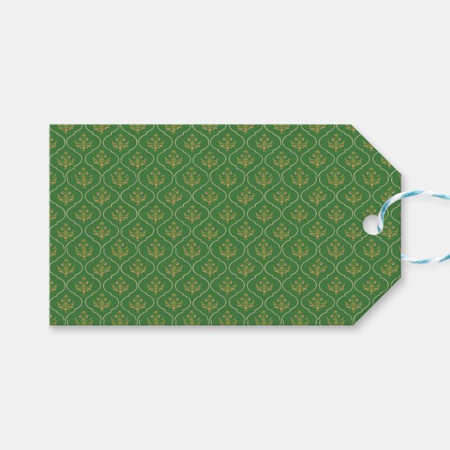 Etiquetas Para Regalos Tapiz verde (Frente (Horizontal))