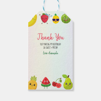 Etiquetas Para Regalos Tarjeta Cute Fruits Gracias A La Fiesta De Cumplea