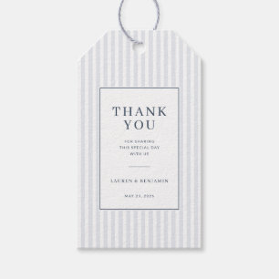 Etiquetas Para Regalos Tarjeta de agradecimiento de rayas azules elegante