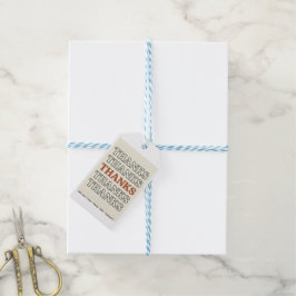 Etiquetas Para Regalos Tarjeta de agradecimiento de tipografía apilada re