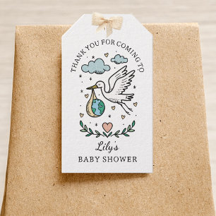 Etiquetas Para Regalos Tarjeta de agradecimiento para baby shower de niño