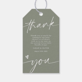 Etiquetas Para Regalos Tarjeta de agradecimiento para baby shower verde s