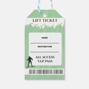 Etiquetas Para Regalos Tarjeta de asiento para acompañante VIP SKI LIFT T