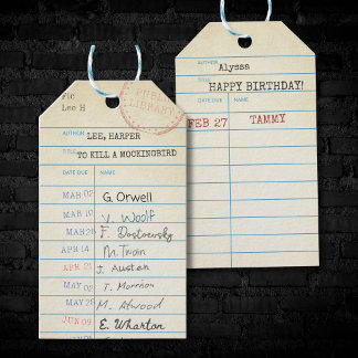 Etiquetas Para Regalos Tarjeta de biblioteca de vintage personalizada