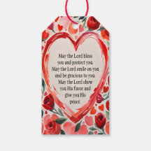 Tarjeta de corazones y flores Números 6:24-26