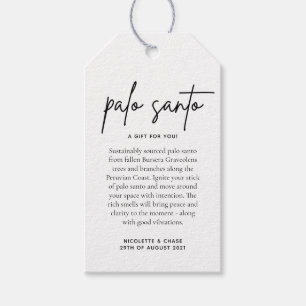 Etiquetas Para Regalos Tarjeta de favor de boda Palo Santo
