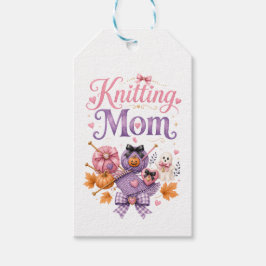 Etiquetas Para Regalos Tarjeta de Halloween para Mamá que Teje