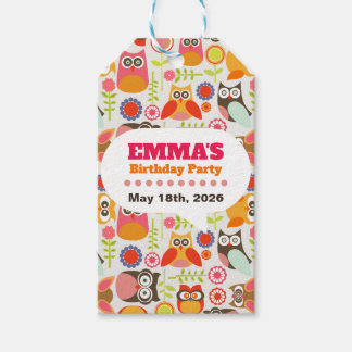 Etiquetas Para Regalos Tarjeta de Invitación de Cumpleaños de Búho Adorab