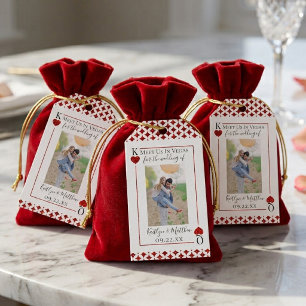 Etiquetas Para Regalos Tarjeta de juego Monograma Foto de boda Guardar la