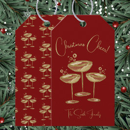 Etiquetas Para Regalos Tarjeta de Navidad de Champán