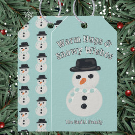 Etiquetas Para Regalos Tarjeta de Navidad de Muñeco de Nieve