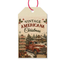 Tarjeta de Navidad vintage americana de camión roj