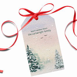 Etiquetas Para Regalos Tarjeta de Regalo de Acuarela de Invierno Encantad