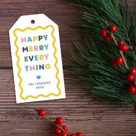 Etiquetas Para Regalos Tarjeta de regalo de Navidad blanca alegre festiva
