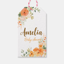 Etiquetas Para Regalos Tarjeta de regalo floral de acuarela pintada a man