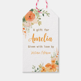 Etiquetas Para Regalos Tarjeta de regalo floral de acuarela pintada a man