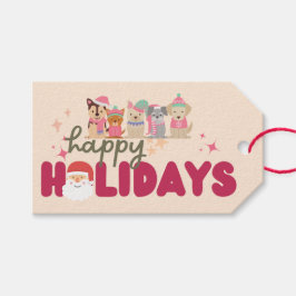 Etiquetas Para Regalos Tarjeta de vacaciones plana de la familia de los p