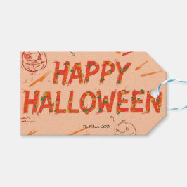 Etiquetas Para Regalos Tarjeta feliz Halloween, Halloween minimalista mod