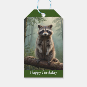 Etiquetas Para Regalos Tarjeta magnética de cumpleaños de mapache en el b