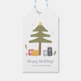 Etiquetas Para Regalos Tarjeta plana de vacaciones para Navidades nórdico