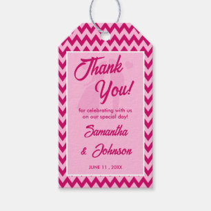 Etiquetas Para Regalos Tarjetas de agradecimiento de boda con raya de Che
