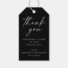 Etiquetas Para Regalos Tarjetas de agradecimiento de boda minimalista neg