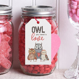 Etiquetas Para Regalos Tarjetas de regalo de búhos del Día de San Valentí