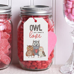 Etiquetas Para Regalos Tarjetas de regalo de búhos del Día de San Valentí