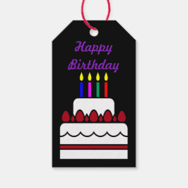 Etiquetas Para Regalos Tarta de cumpleaños con velas